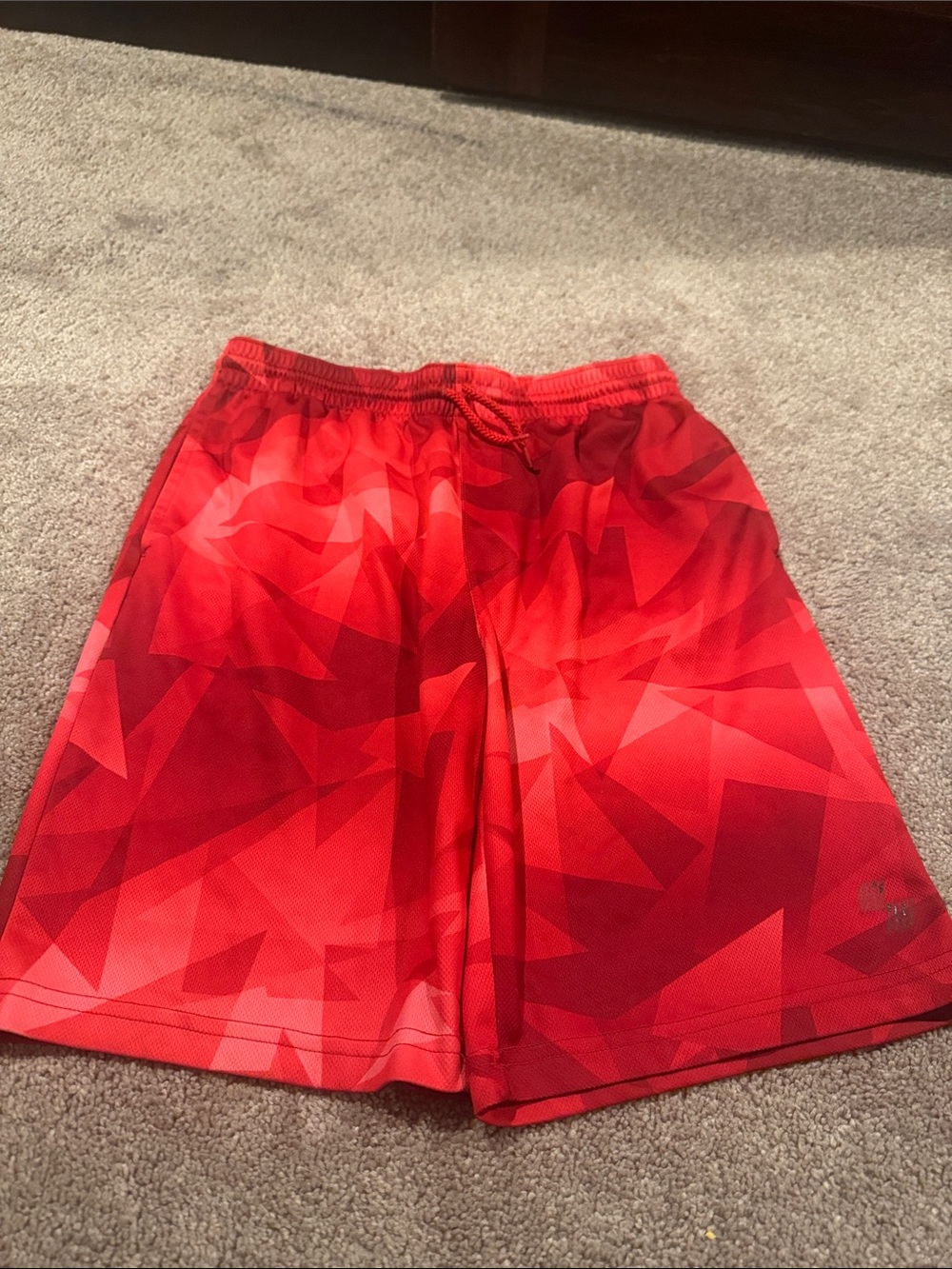 Place Sport Red Elastic Waistband Athletic Shorts